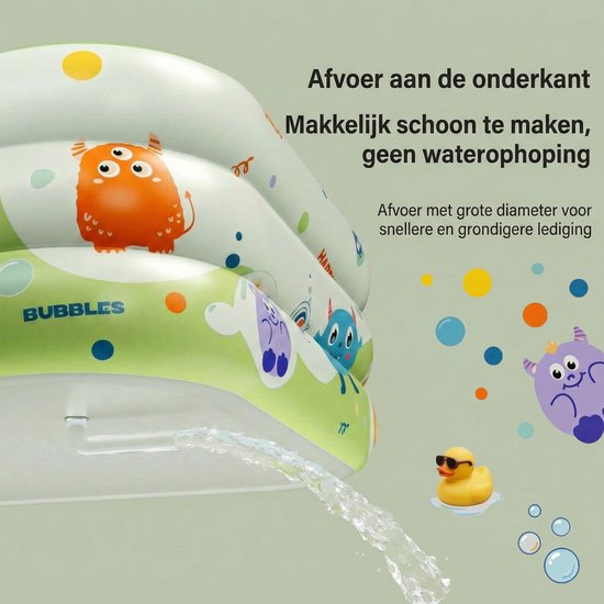 Premium Opblaasbaar Kinderzwembad - 210 x 140 x 56 cm - 3-Laags Verdikt Familiezwembad - Veilig PVC Babybad met Afvoergat - Zomer Waterplezier - Zwembad speelgoed - Buitenspeelgoed inclusief Reparatiesetje