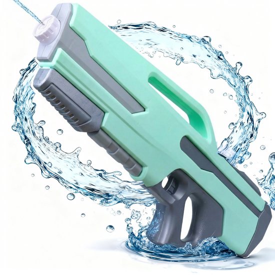 Waterpistool 54cm XL - 1200ml Grote Tank & 8m Schietbereik - Water Pistool- Watergeweer - Super Soaker - Duurzaam Waterspeelgoed voor Strand & Tuin - Buitenspeelgoed voor Kinderen & Volwassenen - 54×22×7cm - Groen, Grijs