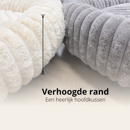 Donut Hondenmand 100 cm - Ronde huisdier nesten - Fluffy Hondenkussen - wasbaar - Anti-slip Mat Onderkant - voor grote honden - Anti Stress & Kalmerende Werking - Hondenmand rond - Comfortabele Slaapmand - Luxe Dierenbenodigdheden - Dog Bed - grijs
