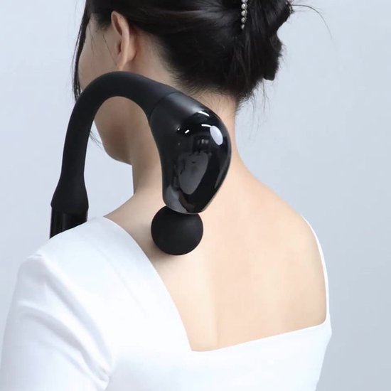 Massage Gun met Verlengd Handvat - Diepe Spiermassage & Percussie Massage - Professioneel Spiermassageapparaat voor Rug, Nek & Schouders - U-vormig & Ergonomisch Design - Draadloos Massagepistool - 4 Opzetstukken - Krachtig Spierherstel & Ontspanning