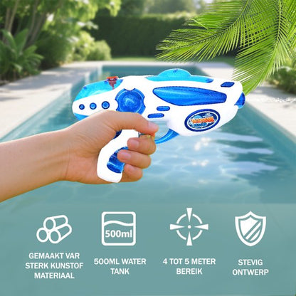 Waterpistool 23cm S - 4m Bereik - 500ml - Water Pistool- Watergeweer klein- Super Soaker - Waterspeelgoed - Buitenspeelgoed voor Kinderen & Volwassenen - 23*14*4cm - Blauw