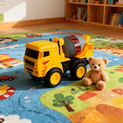 Cementmixer vrachtwagen - Bouwplaatsvoertuig - Educatief speelgoed - Kinder Speelauto's voor Jongens - Mixers - Laadwagen -Traagheidsauto - Kindercadeaus - Cadeaus voor jongens - Geel