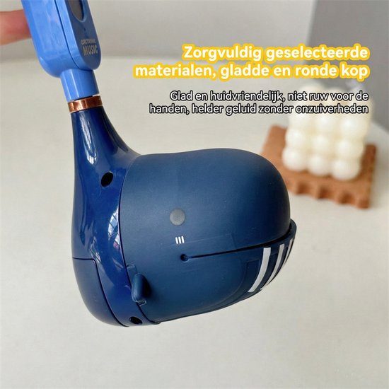Elektrisch Muziekinstrument Walvis - Magische Speelgoed Gitaar & Synthesizer voor Kinderen - Zachte Siliconen Kop (Knijp & Glijspel) - USB Oplaadbaar - Educatief Muziekspeelgoed - Grappig muziekinstrument - Oranje
