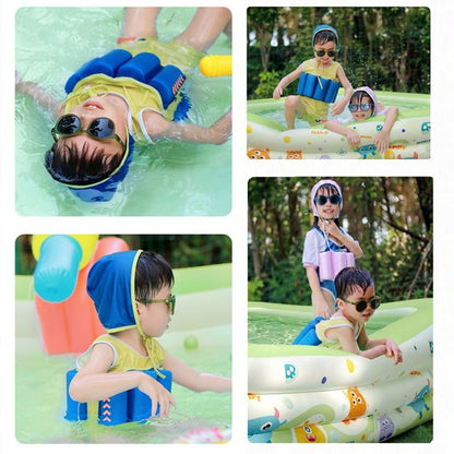 Premium Opblaasbaar Kinderzwembad - 180 x 130 x 56 cm - 3-Laags Verdikt Familiezwembad - Veilig PVC Babybad met Afvoergat - Zomer Waterplezier - Zwembad speelgoed - Buitenspeelgoed inclusief Reparatiesetje