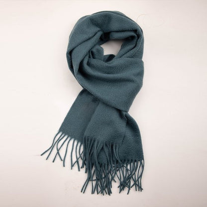 100% Cashmere Sjaal Dames - Zachte Kasjmier Wintersjaal in Chique Geschenkverpakking - Premium Kwaliteit met Waterrimpel Glans - Warm & Stijlvol - Verjaardag Cadeau voor Vrouwen - Pauwblauw