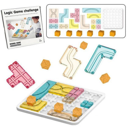 Reisspelletjes Kinderen - Educatief Logisch Denkspel voor Kinderen - Tetris Puzzel & Breinbreker - STEM Speelgoed voor Ruimtelijk Inzicht - Inclusief 14 Blokken & 6 Kubussen - Vakantie Vliegtuig / Auto - IQ Game voor 3, 4, 5, 6, 7, 8, 9+