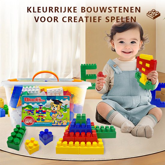 Montessori Constructiespeelgoed – 150-delige Bouwset – Kunststof Bouwblokken – Educatief & Creatief Speelgoed – Voor Kinderen