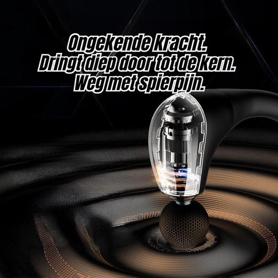Massage Gun met Verlengd Handvat - Diepe Spiermassage & Percussie Massage - Professioneel Spiermassageapparaat voor Rug, Nek & Schouders - U-vormig & Ergonomisch Design - Draadloos Massagepistool - 4 Opzetstukken - Krachtig Spierherstel & Ontspanning