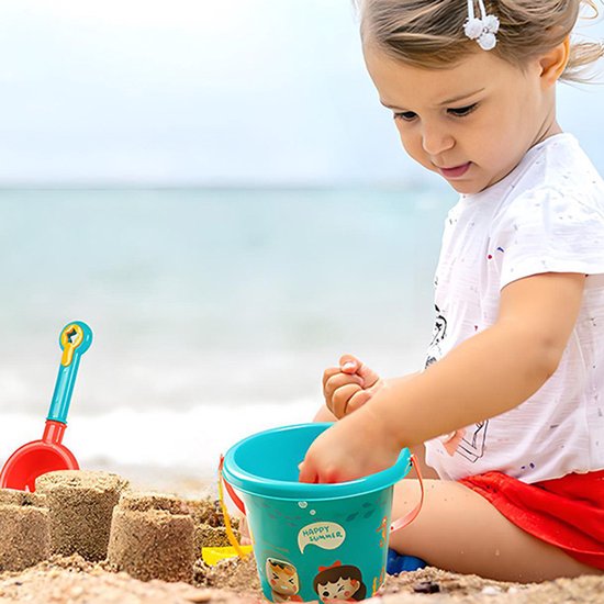 Zandspeelset 12-delige - Waterspeelset voor Kinderen – Compleet Pakket met Emmer, Gieter, Watermolen, Zandvormpjes en Schep voor Strand- en Tuinplezier - Zandbakken - Buitenspeelgoed - Speelgoed - Stevig Materiaal