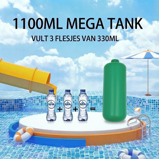 Waterpistool 51cm XL - 1100ml Grote Tank & 7m Schietbereik - Water Pistool- Watergeweer - Super Soaker - Duurzaam Waterspeelgoed voor Strand & Tuin - Buitenspeelgoed voor Kinderen & Volwassenen - 51×22×10cm - Groen