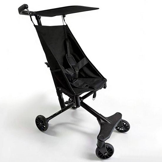 Lichtgewicht Buggy & Reisbuggy - Compact inklapbaar Kinderwagen - Opvouwbaar Wandelwagen - Tot 30kg Draagkracht - Stabiel 4-Wiel Design & Anti-Schok - Ideaal voor Camping & Auto - Oersterk Aluminium Frame - Eenhands Inklapbaar - Zwart
