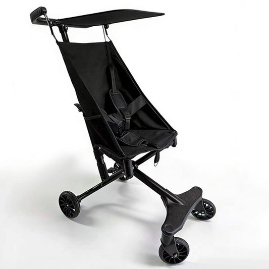 Lichtgewicht Buggy & Reisbuggy - Compact inklapbaar Kinderwagen - Opvouwbaar Wandelwagen - Tot 30kg Draagkracht - Stabiel 4-Wiel Design & Anti-Schok - Ideaal voor Camping & Auto - Oersterk Aluminium Frame - Eenhands Inklapbaar - Zwart
