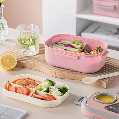 Lunchbox Set 1200+600ml voor Vaatwasser & Magnetronbestendig - Yoghurt en Muesli beker to go - broodtrommel met sausbox ‌en bestek‌ - Lunchpot met Isolerende Draagtas -Bento box voor volwassenen en kinderen‌ - Voor Werk, School, Picnic - Roze