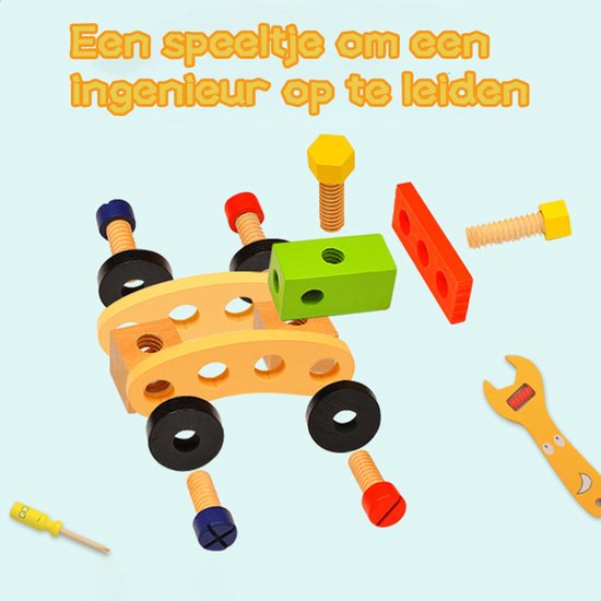 Houten gereedschapskist speelgoed - Educatief & duurzaam voor 3+ jaar