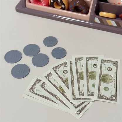 Speelset voor kinderen, 41pcs +, Koffiezetapparaat, Leren en Serveren Koffiemachine, Winkeltje Speelgeld met Licht & Geluid - Educatief Rollenspel - Interactief speelgoed - Keuken & Restaurant Verjaardag Cadeau voor Jongens & Meisjes 3 Jaar