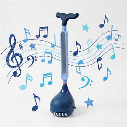 Elektrisch Muziekinstrument Walvis - Magische Speelgoed Gitaar & Synthesizer voor Kinderen - Zachte Siliconen Kop (Knijp & Glijspel) - USB Oplaadbaar - Educatief Muziekspeelgoed - Grappig muziekinstrument - Blauw