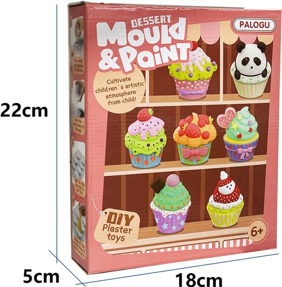 Knutselpakket Magneten Maken & Gips Gieten - DIY Creatief Speelgoed Set - Thema Eten met Taart, Kersttaart, Cupcake - Inclusief Verf & Vormpjes - Knutselen voor Kinderen - Educatief Speelgoed - Koelkast Magneten - Verjaardag Cadeau Jongens & Meisjes