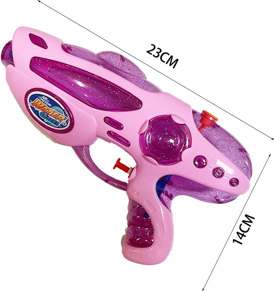 Waterpistool 23cm S - 4m Bereik - 500ml - Water Pistool- Watergeweer klein- Super Soaker - Waterspeelgoed - Buitenspeelgoed voor Kinderen & Volwassenen - 23*14*4cm - Roze