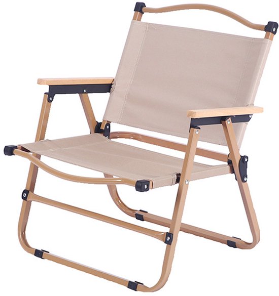 Campingstoel - Vouwstoel - Opvouwbaar Visstoel - Klapstoel met armleuningen - Lage Strandstoel - Compacte Visstoel - Lichtgewicht & Stevig tot 100kg - Zithoogte: 30cm - Ideaal voor Camping, Strand & Tuin - Khaki