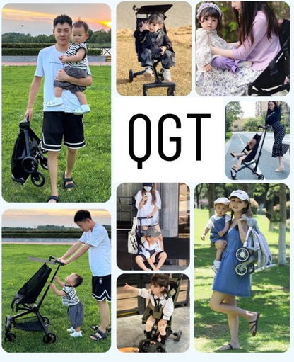 Lichtgewicht Buggy & Reisbuggy - Compact inklapbaar Kinderwagen - Opvouwbaar Wandelwagen - Tot 30kg Draagkracht - Stabiel 4-Wiel Design & Anti-Schok - Ideaal voor Camping & Auto - Oersterk Aluminium Frame - Eenhands Inklapbaar - Beige