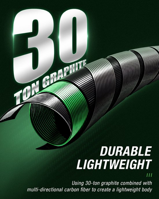 Green Phantom Telescopische Vishengel Set – 30T Grafiet – Compacte Reisset met Molen, Aas en Lijn – Voor Zoet- en Zoutwater – Voor Beginners en Gevorderden - Groen - 2.1M 7FT