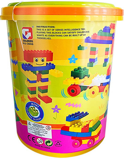 206-Delige Bouwstenen Set – Compatibel Bouwspeelgoed – Creatief Constructiespeelgoed voor Kinderen – Felle Kleuren & Diverse Vormen – Inclusief Opbergemmer