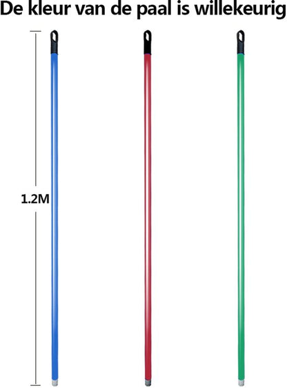 Zachte Binnenbezem met Steel 134x48cm - Parketborstel & Laminaatbezem - Houten Design - Antikras Vloerveger - Stofbezem voor Woonkamer & Kantoor - Zachte PP Borstelharen - Duurzame Veger voor Harde Vloeren - Houten Design - Bruin/Geel