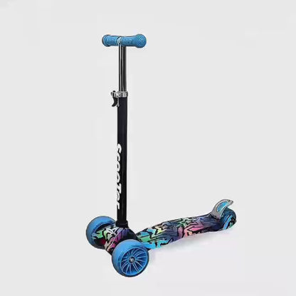 Kinderstep - LED-wielen met flitsende verlichting - max 50kg - leeftijd 3+ - hoogte verstelbaar 61-83 cm (3 standen) Blauw